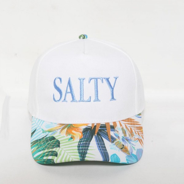 Wholesale salty Embroidered Baseball Cap Floral Print Bill One Fits Most Snap B