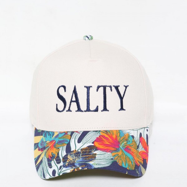 Wholesale salty Embroidered Baseball Cap Floral Print Bill One Fits Most Snap B