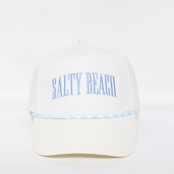Wholesale salty Beach Embroidered Baseball Cap Two Rope Detail One Fits Most Sn