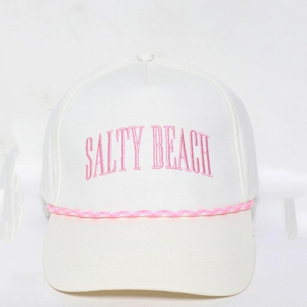 Wholesale salty Beach Embroidered Baseball Cap Two Rope Detail One Fits Most Sn
