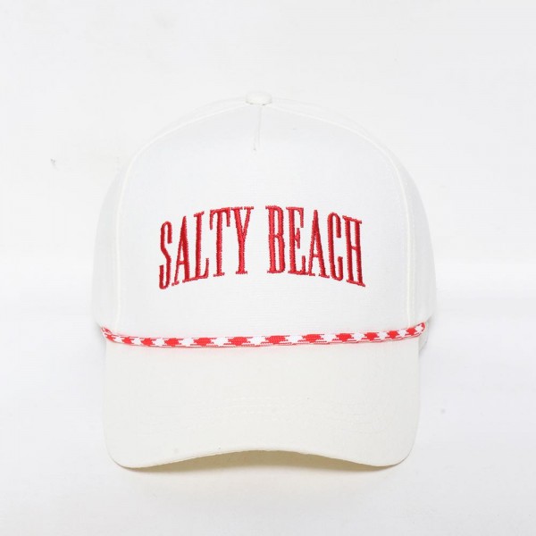 Wholesale salty Beach Embroidered Baseball Cap Two Rope Detail One Fits Most Sn