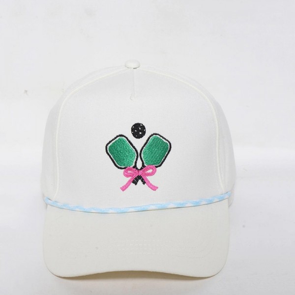 Wholesale pickleball Paddles Bow Embroidered Baseball Cap Rope Detail One Fits M
