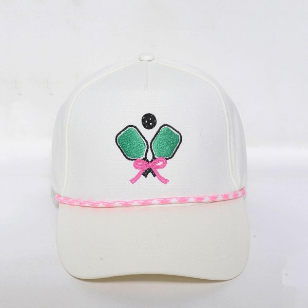 Wholesale pickleball Paddles Bow Embroidered Baseball Cap Rope Detail One Fits M