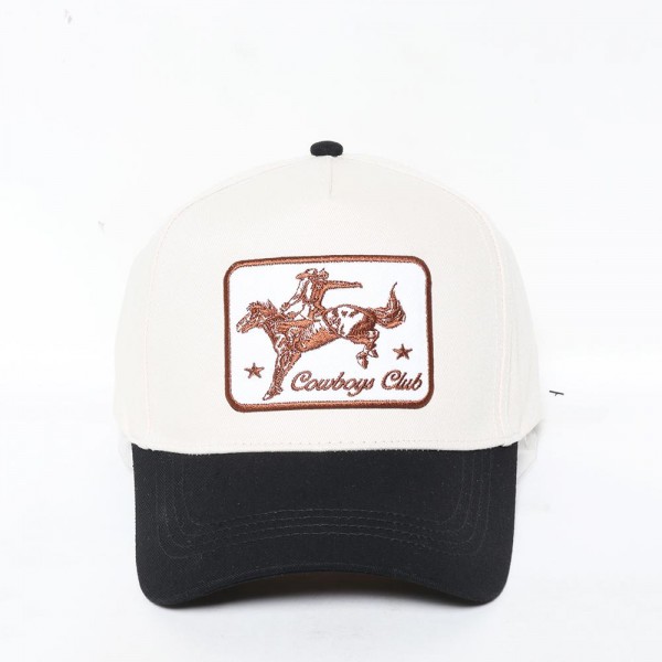 Wholesale cowboy Club Embroidered Patch Two Baseball Cap One Fits Most Snap Bac
