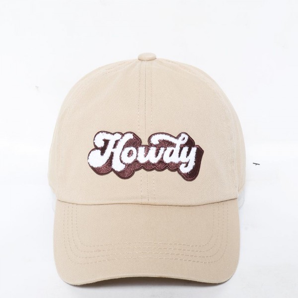 Wholesale howdy Chenille Patch Baseball Cap One Fits Most Slide Buckle Adjustme