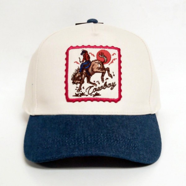 Wholesale cowboy Patch Embroidered Two Baseball Cap One Fits Most Snap Back Clos