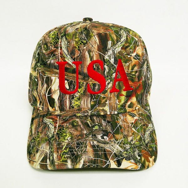 Wholesale uSA Embroidered Camo Baseball Cap One Fits Most Snap Back Closure Cot