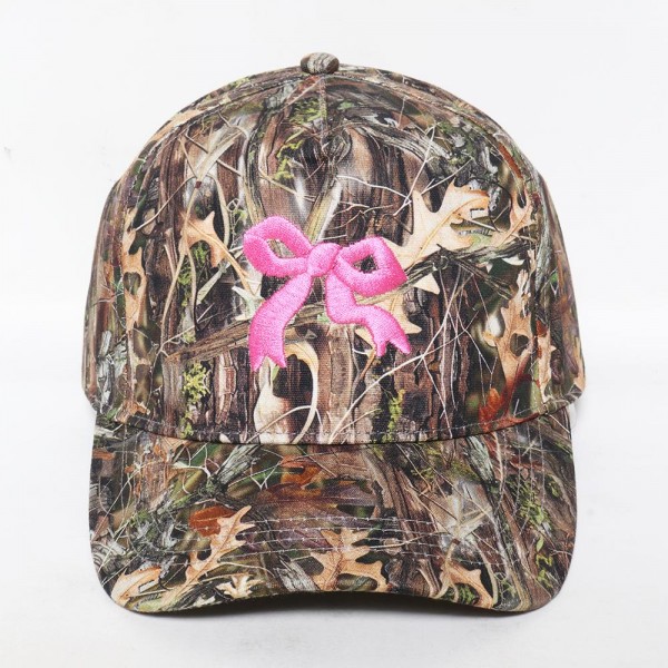 Bow Embroidered Camo Baseball Cap

- One Size Fits Most
- Snap Back Closure
- 100% Cotton