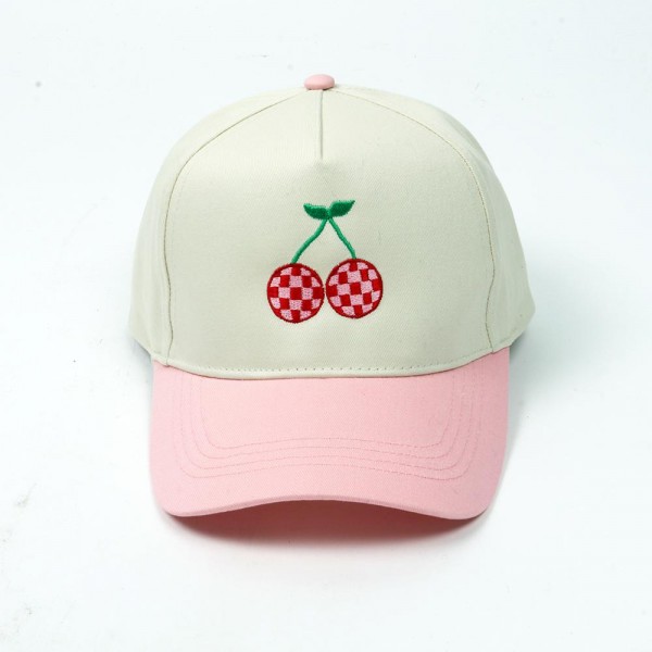 Wholesale checker Cherries Embroidered Two Baseball Cap One Fits Most Snap Back