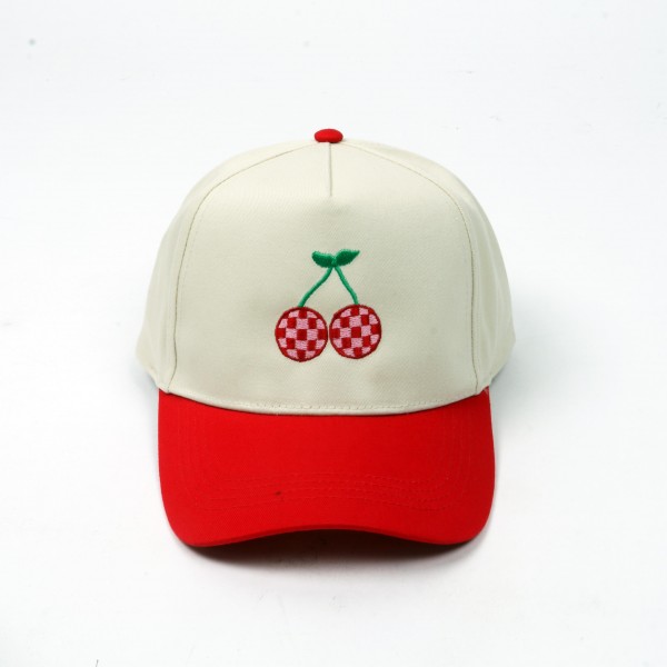 Wholesale checker Cherries Embroidered Two Baseball Cap One Fits Most Snap Back