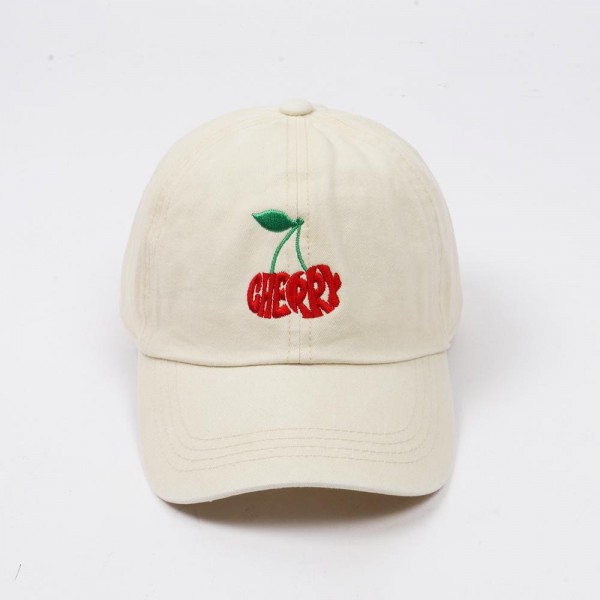 Wholesale cherries CHERRY Calligram Embroidered Baseball Cap One Fits Most Slide