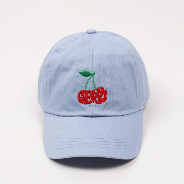 Wholesale cherries CHERRY Calligram Embroidered Baseball Cap One Fits Most Slide