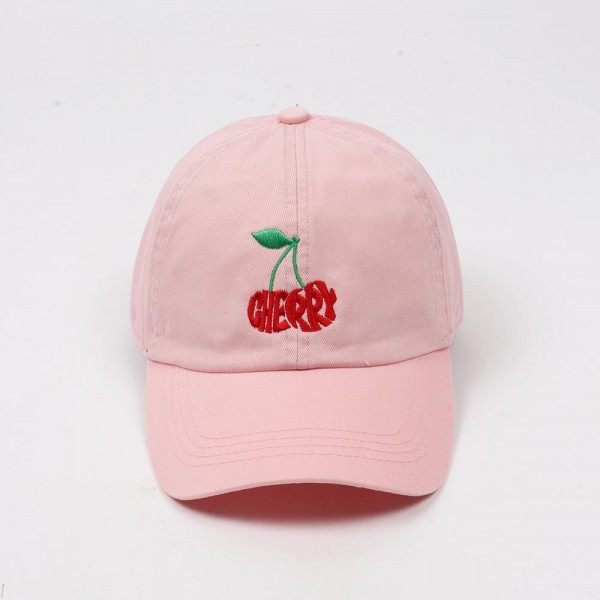 Wholesale cherries CHERRY Calligram Embroidered Baseball Cap One Fits Most Slide
