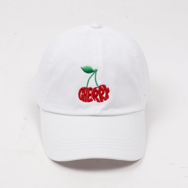 Wholesale cherries CHERRY Calligram Embroidered Baseball Cap One Fits Most Slide