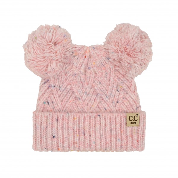 C.C HTE0143
Criss-Cross Pattern Yarn Pom Beanie

- 66% Recycled Polyester / 24% Acrylic / 5%Wool / 5% Nylon
- One Size Fits Most
