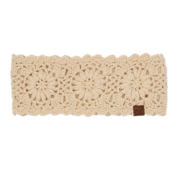 C.C HTE0163
Flower Crocheted HeadWrap 

- 100% Acrylic
- One Size
