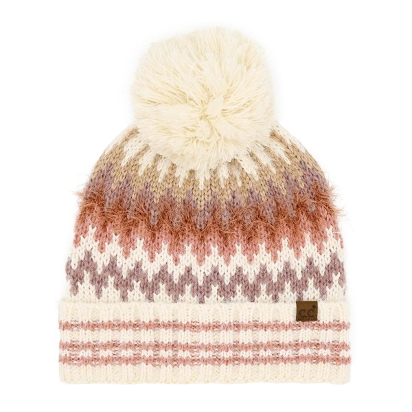 C.C HTC0060
Multi Color Chevron Pom Beanie 
- 55% Polyester / 25% Acrylic / 20% Nylon
- One Size Fits Most