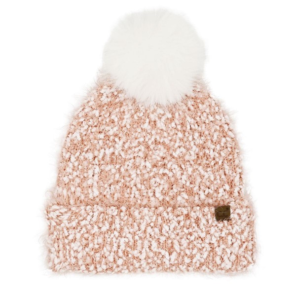C.C HTC0061
Boucle Beanie With Faux Fur pom

- 46% Polyester / 32% Nylon / 22% Acrylic
- One Size