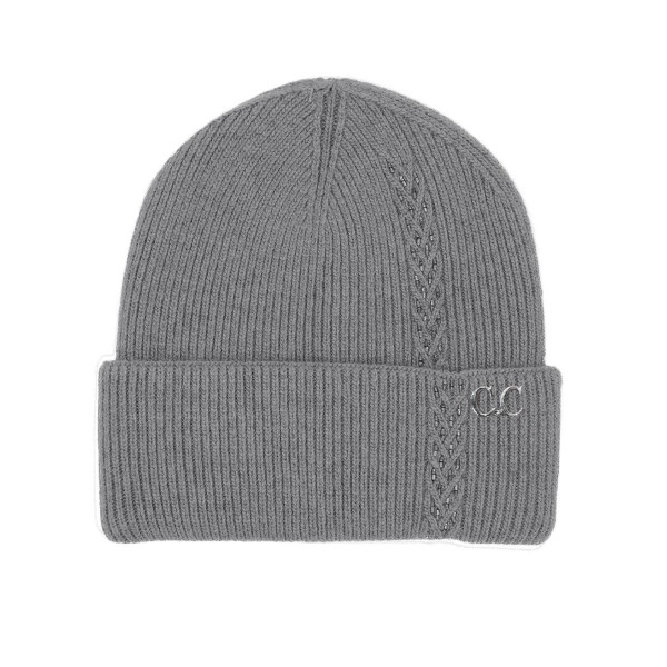 C.C HTE0066
Bead Embellishment Angora Cuff Beanie.

- 30% Viscose, 10% Angora, 60% Nylon  
- One Size