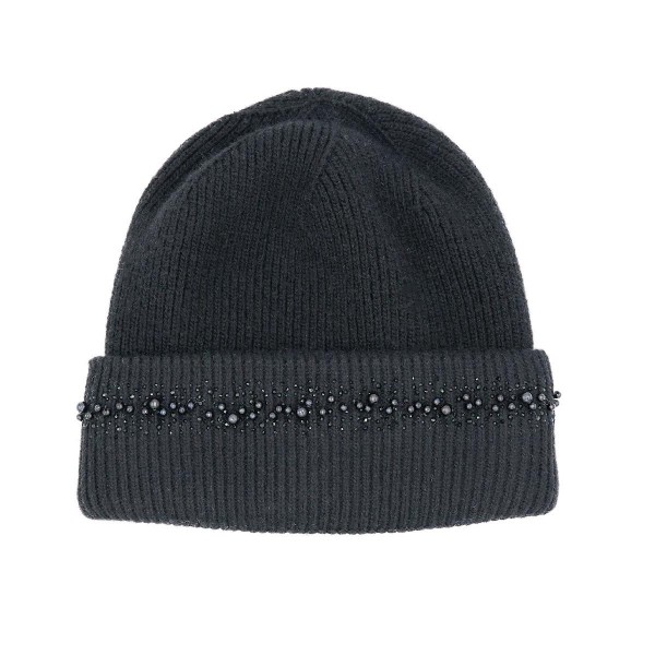 C.C HTC0067
Pear & Rhinestone Embellishments Angora Cuff Beanie 

- 47% Rayon / 31% Polyester / 22% Nylon
- One Size Fits Most