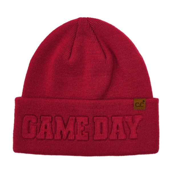 Wholesale c C HTC Game Day Embossed Cuff Beanie Acrylic One Fits Most