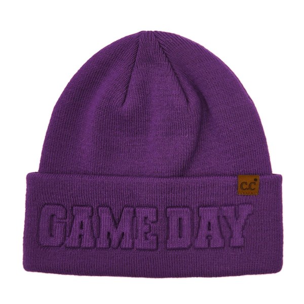 Wholesale c C HTC Game Day Embossed Cuff Beanie Acrylic One Fits Most