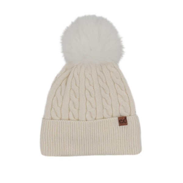 C.C HTC0141
Cable Knit Pattern Pom Beanie

- 43% Acrylic / 34% Polyester / 22% Nylon / 1% Spandex
- One Size Fits Most 