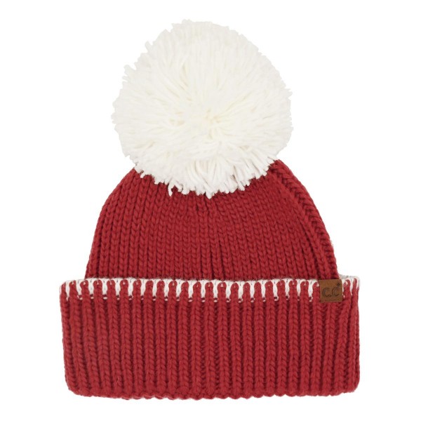 C.C HTE0163 
Team Beanie With Yarn Pom.

- 100% Acrylic Iceland Wool 
- One Size

