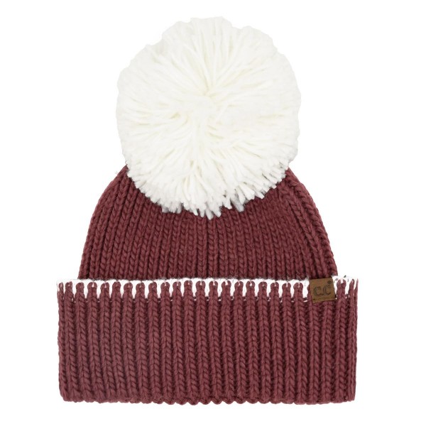 C.C HTE0163 
Team Beanie With Yarn Pom.

- 100% Acrylic Iceland Wool 
- One Size

