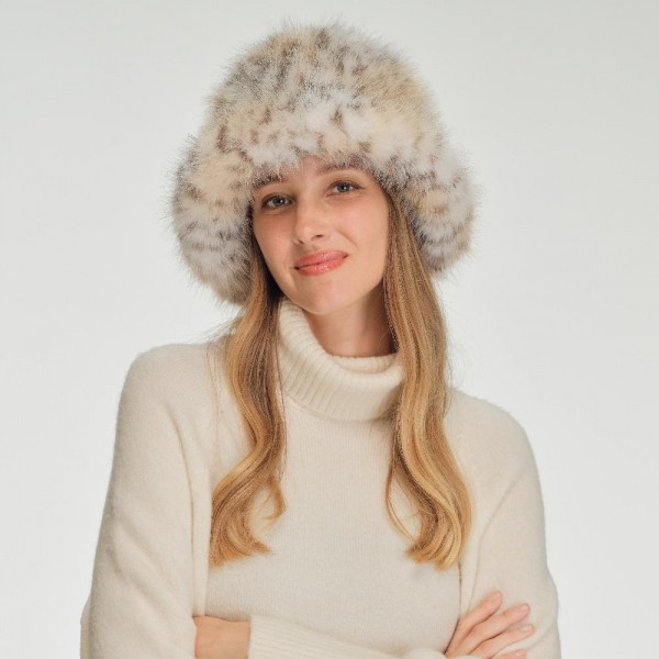 C.C BKC0076
Faux Fur Leopard Pattern Bucket Hat 

- One Size Fits Most
- 100% Polyester
