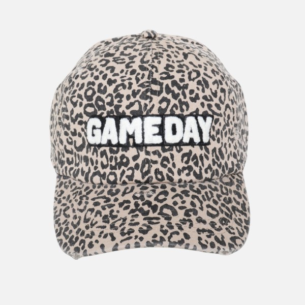 Leopard Print Chenille Patch "GAME DAY" Baseball Cap

- One Size Fits Most
- Buckle Adjustable
- 100% Cotton