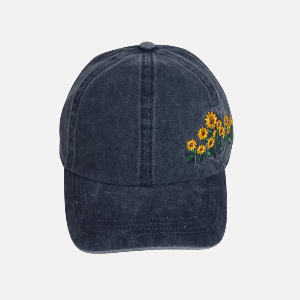 Side Embroidered Sunflowers Baseball Cap

- One Size Fits Most
- Buckle Adjustable
- 100% Cotton