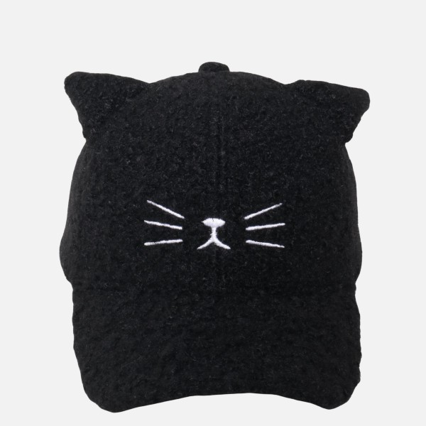 Wholesale sherpa Cat Baseball Cap Cat Ear Details One Fits Most Snap Back Closur