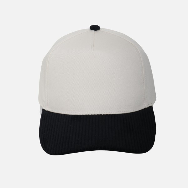 Blank Two Tone Baseball Cap With Corduroy Bill 

- One Size Fits Most
- Snap Back Closure
- 100% Cotton