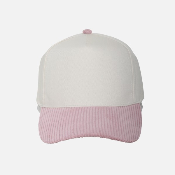 Blank Two Tone Baseball Cap With Corduroy Bill 

- One Size Fits Most
- Snap Back Closure
- 100% Cotton