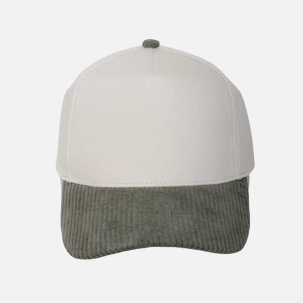 Blank Two Tone Baseball Cap With Corduroy Bill 

- One Size Fits Most
- Snap Back Closure
- 100% Cotton