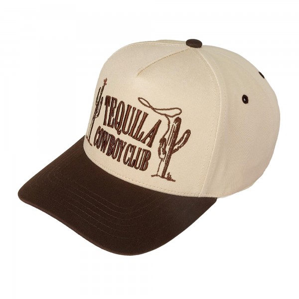 TCM0018 "Tequila Cowboy Club" Embroidered Two Tone Baseball Cap - One Size Fits Most - Snap Back Closure - 100% Cotton view 5