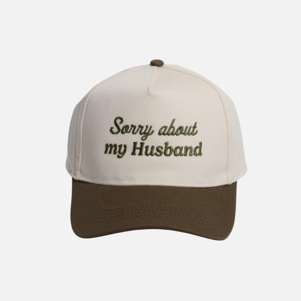 'Sorry about my Husband' Embroidered Two Tone Baseball Cap

- One Size Fits Most
- Snap Back Closure
- 100% Cotton