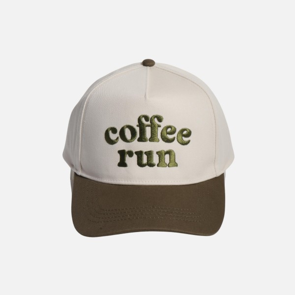 "coffee run" Embroidered Two Tone Baseball Cap

- One Size Fits Most
- Snap Back Closure
- 100% Cotton