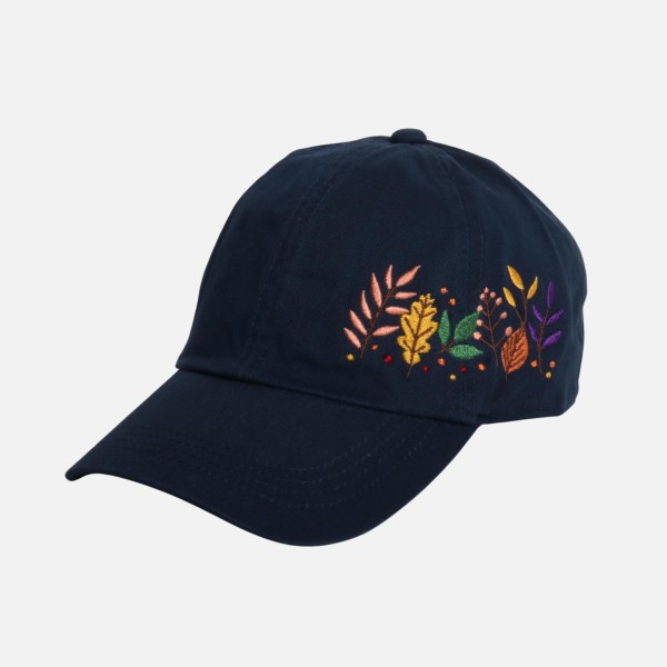 Side Embroidered Fall Leaves Baseball Cap

- One Size Fits Most
- Slide Buckle Adjustment
- 100% Cotton