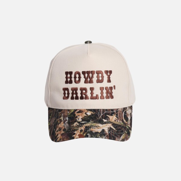 "HOWDY DARLIN" Two Tone Camo Baseball Cap

- One Size Fits Most
- Snap Back Closure
- 100% Cotton