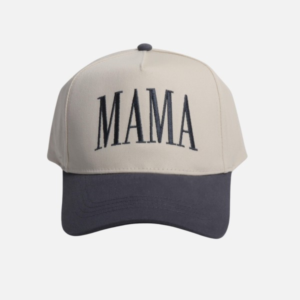 "MAMA" Embroidered Two Tone Baseball Cap

- One Size Fits Most
- Snap Back Closure
- 100% Cotton