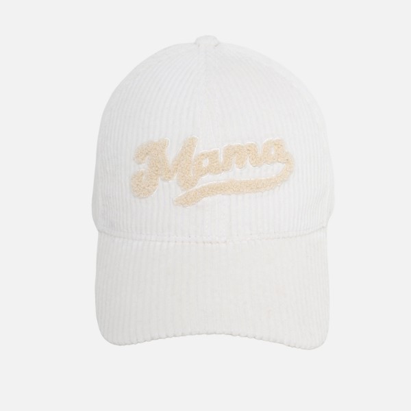 'Mama' Chenille Patch Corduroy Embroidered Baseball Cap

- One Size Fits Most
- Slide Buckle Adjustment
- 100% Cotton