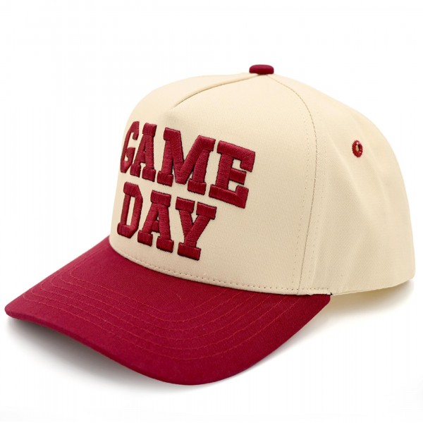 C.C TCM0015
"GAME DAY" Embroidered Two Tone Baseball Cap

- One Size Fits Most
- Snap Back Closure 
- 100% Cotton 