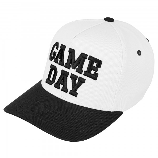C.C TCM0015
"GAME DAY" Embroidered Two Tone Baseball Cap

- One Size Fits Most
- Snap Back Closure 
- 100% Cotton 