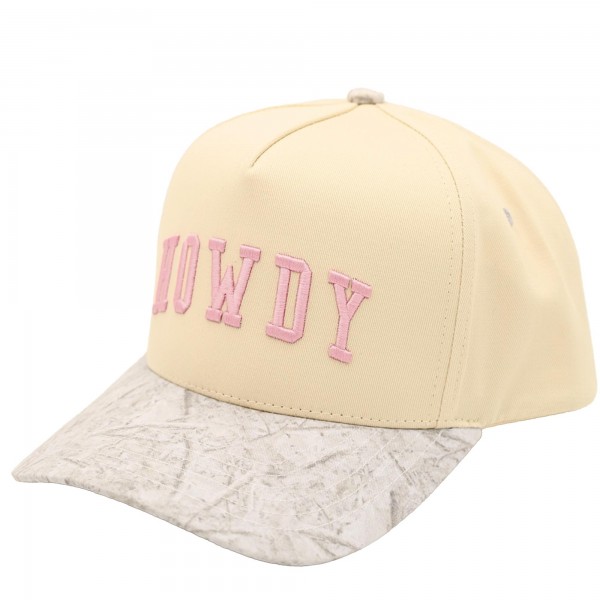 C.C TCM0064
"HOWDY" Embroidered Two Tone Camo Baseball Cap 

- One Size Fits Most 
- Snap Back Closure 
- 100% Cotton