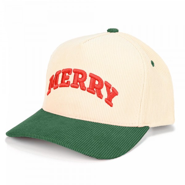 C.C TCM0124
Two Tone Corduroy Embroidered "MERRY" Baseball Cap

- Snap Back Closure
- One Size Fits Most
- 100% Cotton