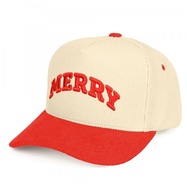 C.C TCM0124
Two Tone Corduroy Embroidered "MERRY" Baseball Cap

- Snap Back Closure
- One Size Fits Most
- 100% Cotton