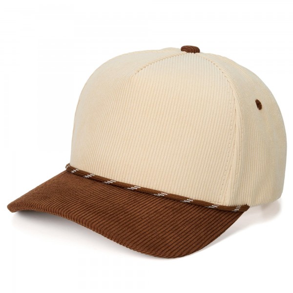 C.C TCM1012
Two Tone Corduroy Blank Baseball Cap With Rope Band 

- Snap Back Closure
- One Size Fits Most
- 100% Cotton