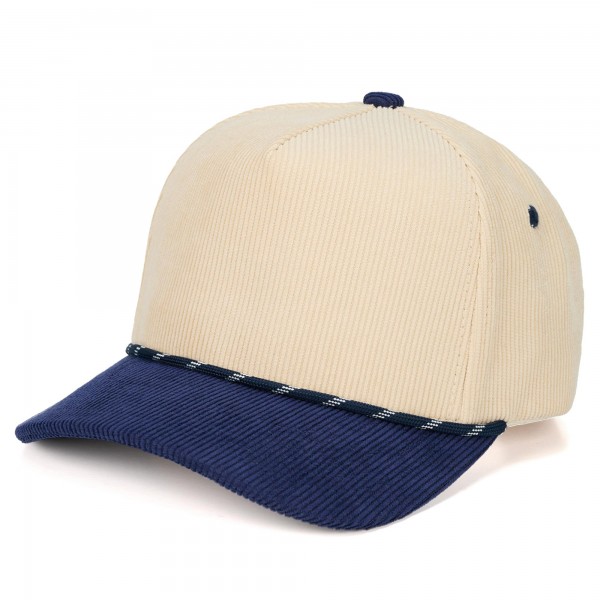 C.C TCM1012
Two Tone Corduroy Blank Baseball Cap With Rope Band 

- Snap Back Closure
- One Size Fits Most
- 100% Cotton
